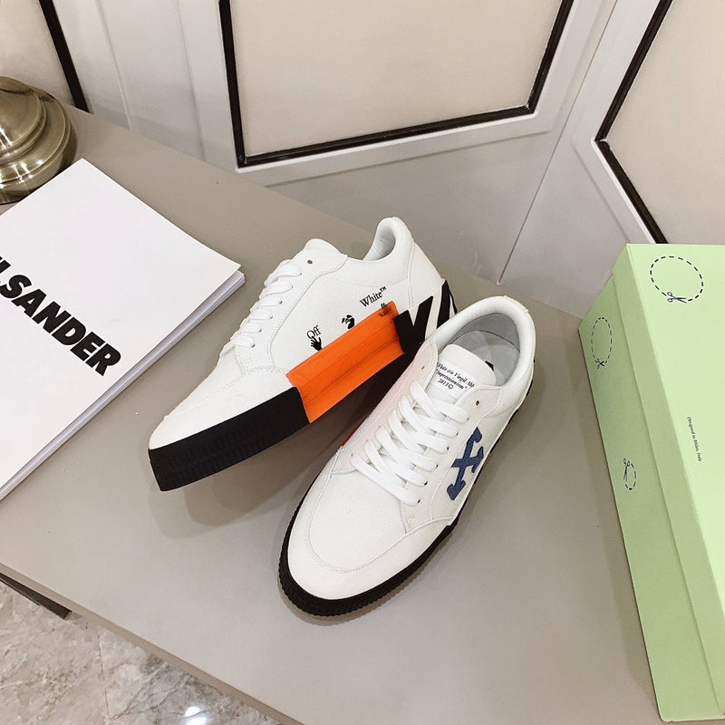Off-White Vulcanized White Low Top Sneakers canvas