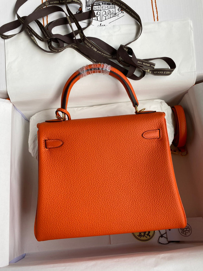 Bolsa Hermes Kelly Orange 25cm (Pronta Entrega)