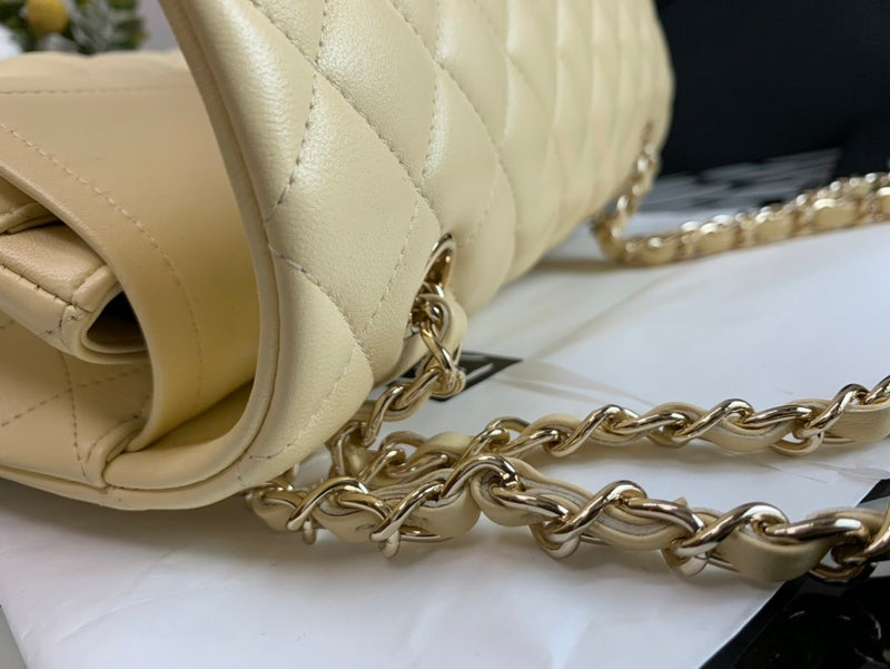 Chanel Classic Double Flap Quilted Medium Beige Clair ( Pronta entrega )