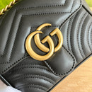 Gucci GG Marmont Mini Shoulder Bag Matelasse Chevron Black