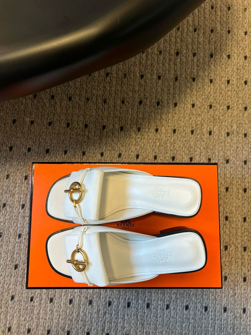 Hermes Sandal White