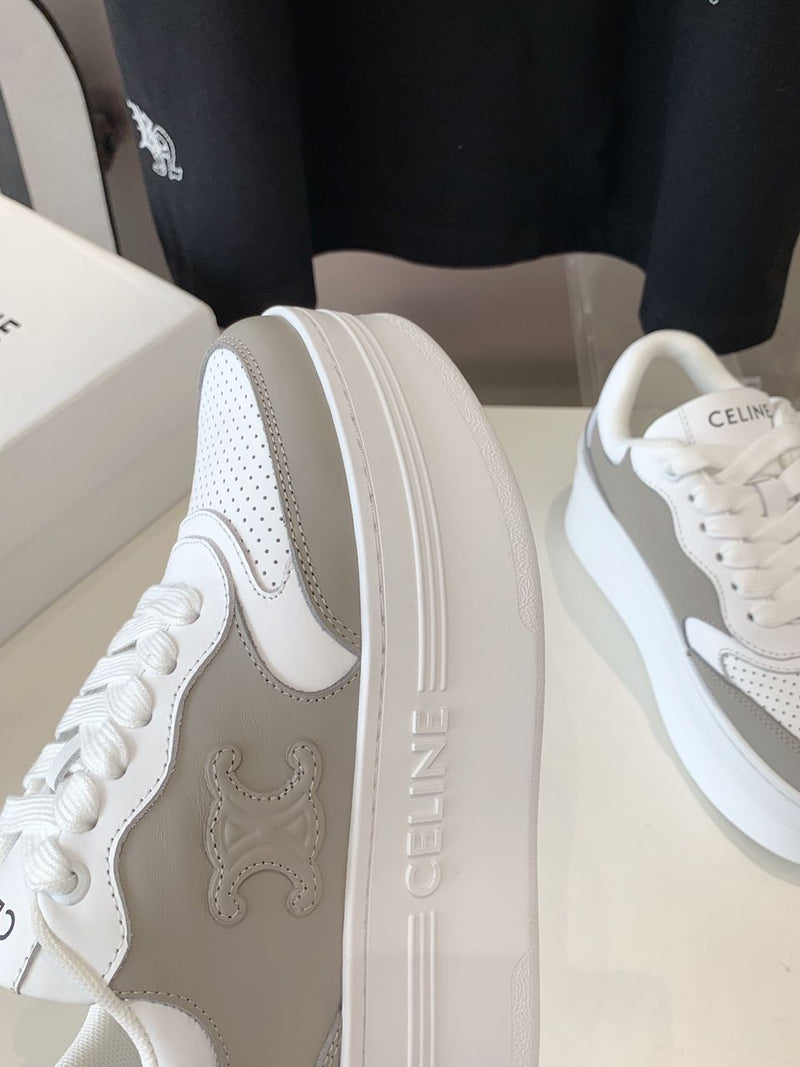 CELINE Sneakers With Wedge Outsole In Calfskin Leather