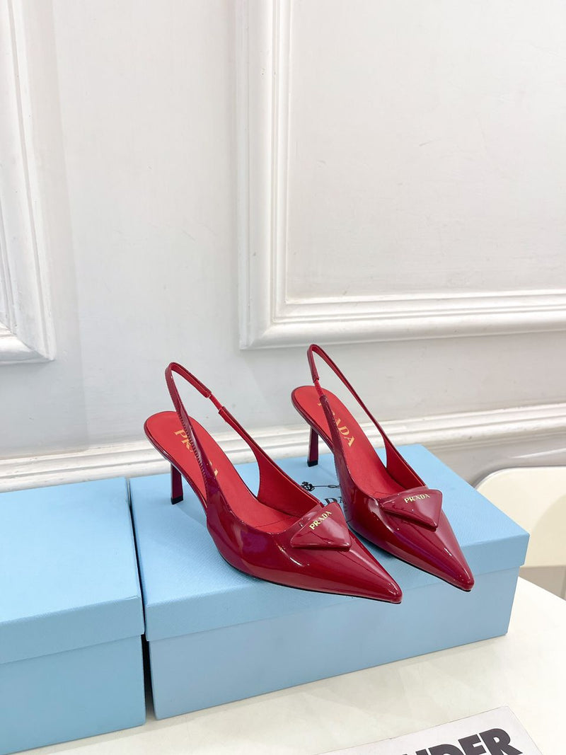 Prada Scarpin Slingback Red