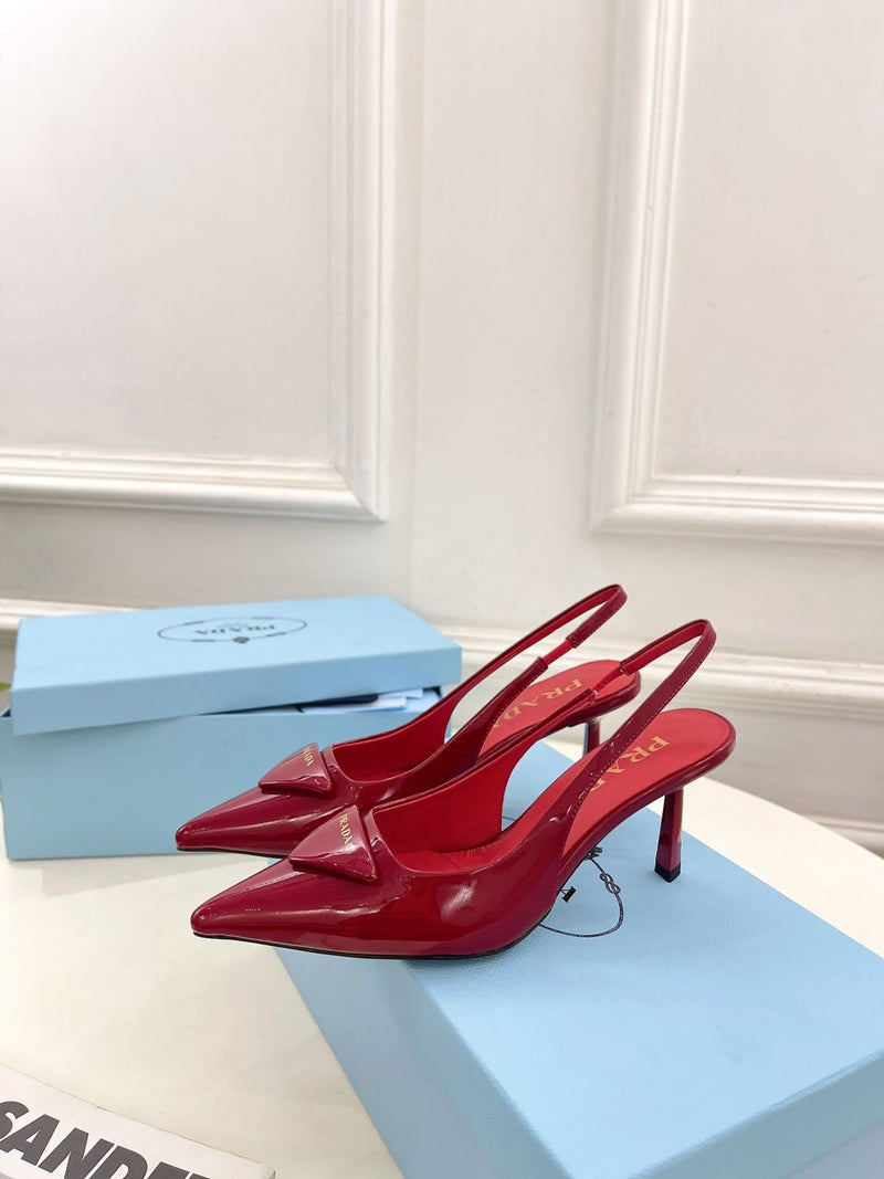 Prada Scarpin Slingback Red