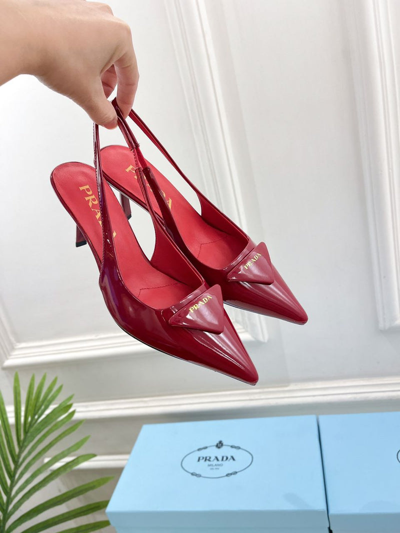 Prada Scarpin Slingback Red