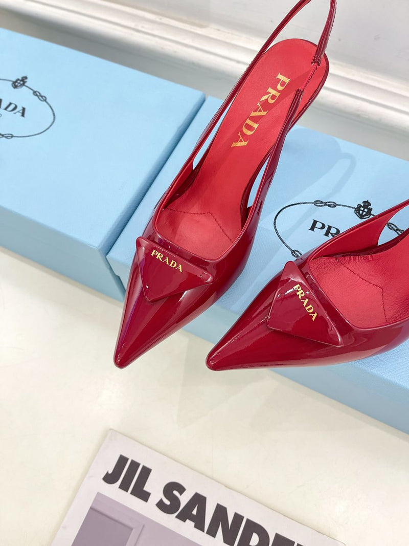 Prada Scarpin Slingback Red