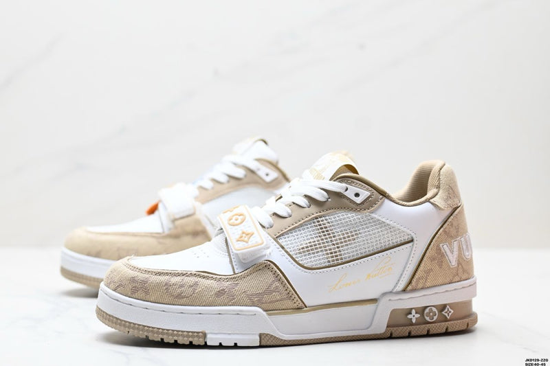 Lv Trainer Beige White Monogram
