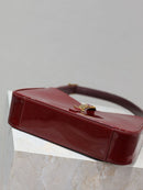 Yves Saint Laurent Mini Le 5 to 7 in Patent Leather Grenade