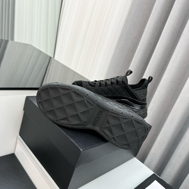 Chanel Suede Calfskin Mixed Fibers CC Black