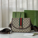 Gucci Ophidia Small Shoulder Bag Beige and Dark Brown