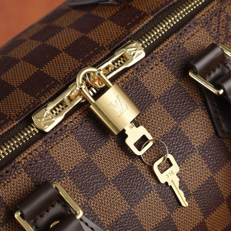 Lv Speedy Bandoulière Damier Ébène