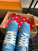 Lv Trainer Low Embossed Monogram Blue