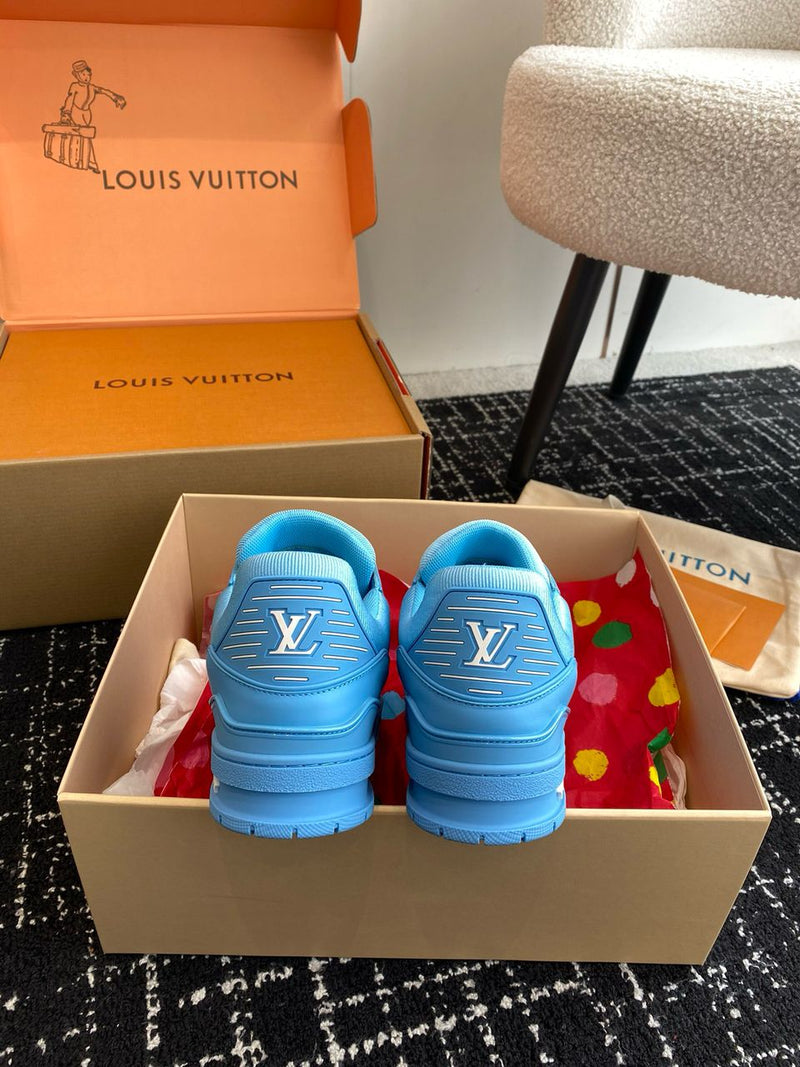 Lv Trainer Low Embossed Monogram Blue