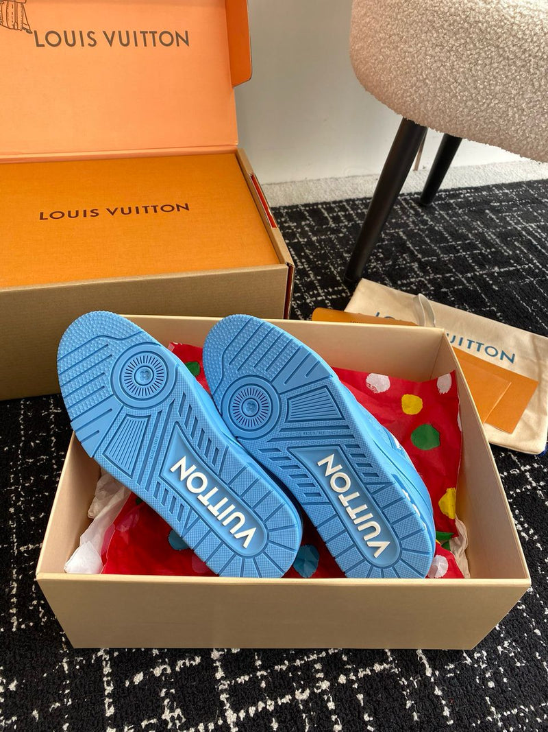 Lv Trainer Low Embossed Monogram Blue