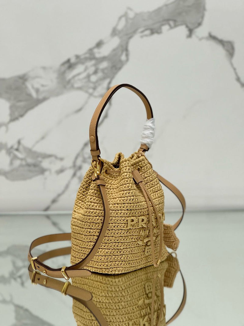 Prada Raffia Mini Bucket