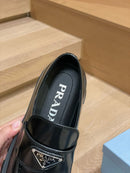 Prada Brushed Leather Monolith Loafers