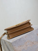 Saint Laurent Suede Smooth Calfskin Monogram Medium Solferino Cinnamon