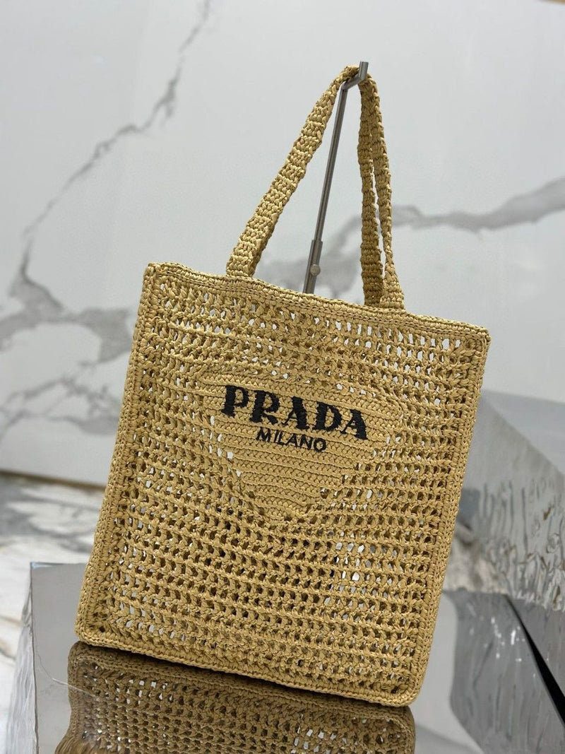 Prada Raffia Tote Bag
