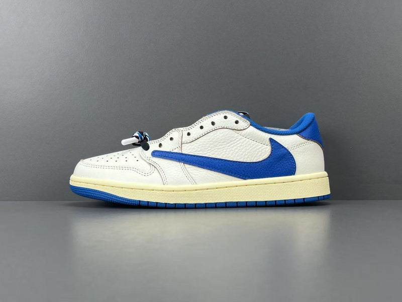 Fragment x Travis Scott x Air Jordan 1 Low OG SP Sail Military Blue