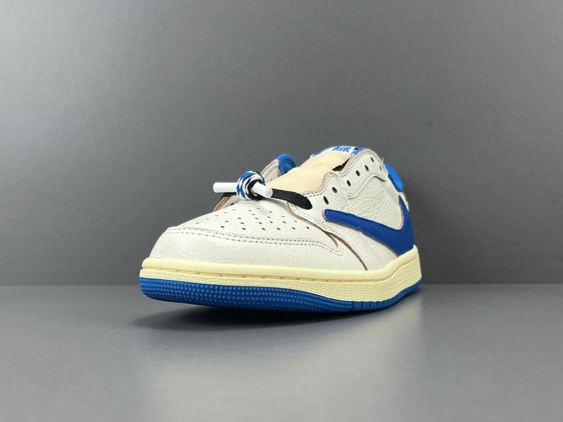Fragment x Travis Scott x Air Jordan 1 Low OG SP Sail Military Blue