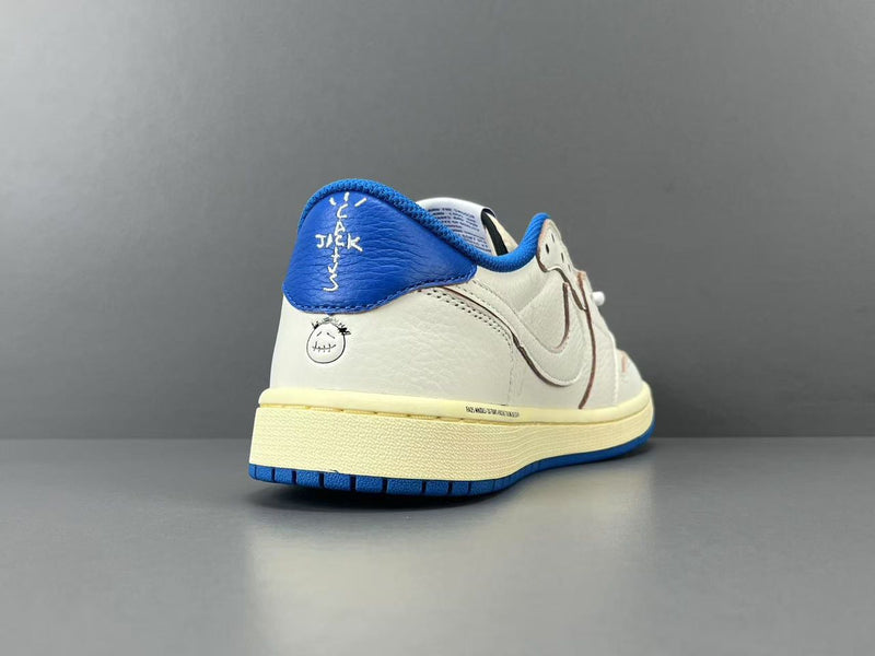 Fragment x Travis Scott x Air Jordan 1 Low OG SP Sail Military Blue