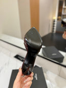 Saint Laurent Babylone Mules Bordeaux